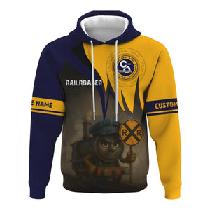 Railspirit Personalized Chesapeake and Ohio Railway Hoodie Angry Train C&O Hoodie Gift Idea For Train Lover