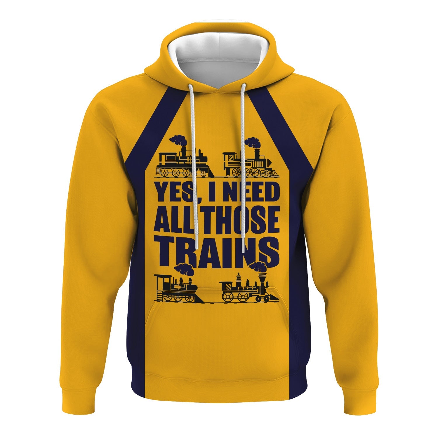 Railspirit Custom Name Chesapeake and Ohio Railway Hoodie Yes I Need All Those Train C&O Printed Zip Hoodie