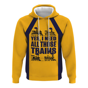 Railspirit Custom Name Chesapeake and Ohio Railway Hoodie Yes I Need All Those Train C&O Printed Zip Hoodie