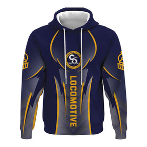 Railspirit Personalized Chesapeake and Ohio Railway Hoodie Striking Line Style C&O Train Zip Up Hoodie For Locomotive Lovers