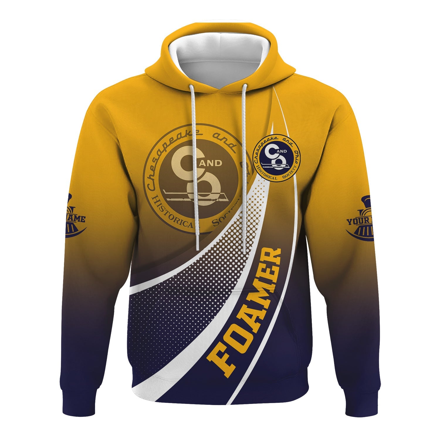 Railspirit Personalized Chesapeake and Ohio Railway Hoodie Railway-Themed Style C&O Zip Up Hoodie Gift Idea For Trainspotter