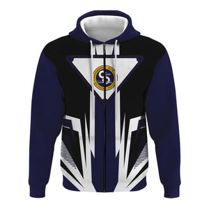 Railspirit Chesapeake and Ohio Railway Hoodie Bold Graphic Style C&O All Over Printed Zip Up Hoodie