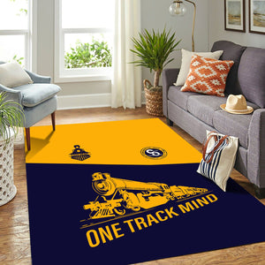 Railspirit Personalized Chesapeake and Ohio Railway Area Rug One Track Mind C&O Train Rug Gift Idea For Train Lover