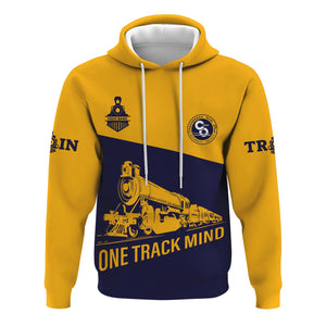 Railspirit Custom Name Chesapeake and Ohio Railway Hoodie One Track Mind C&O Printed Zip Hoodie