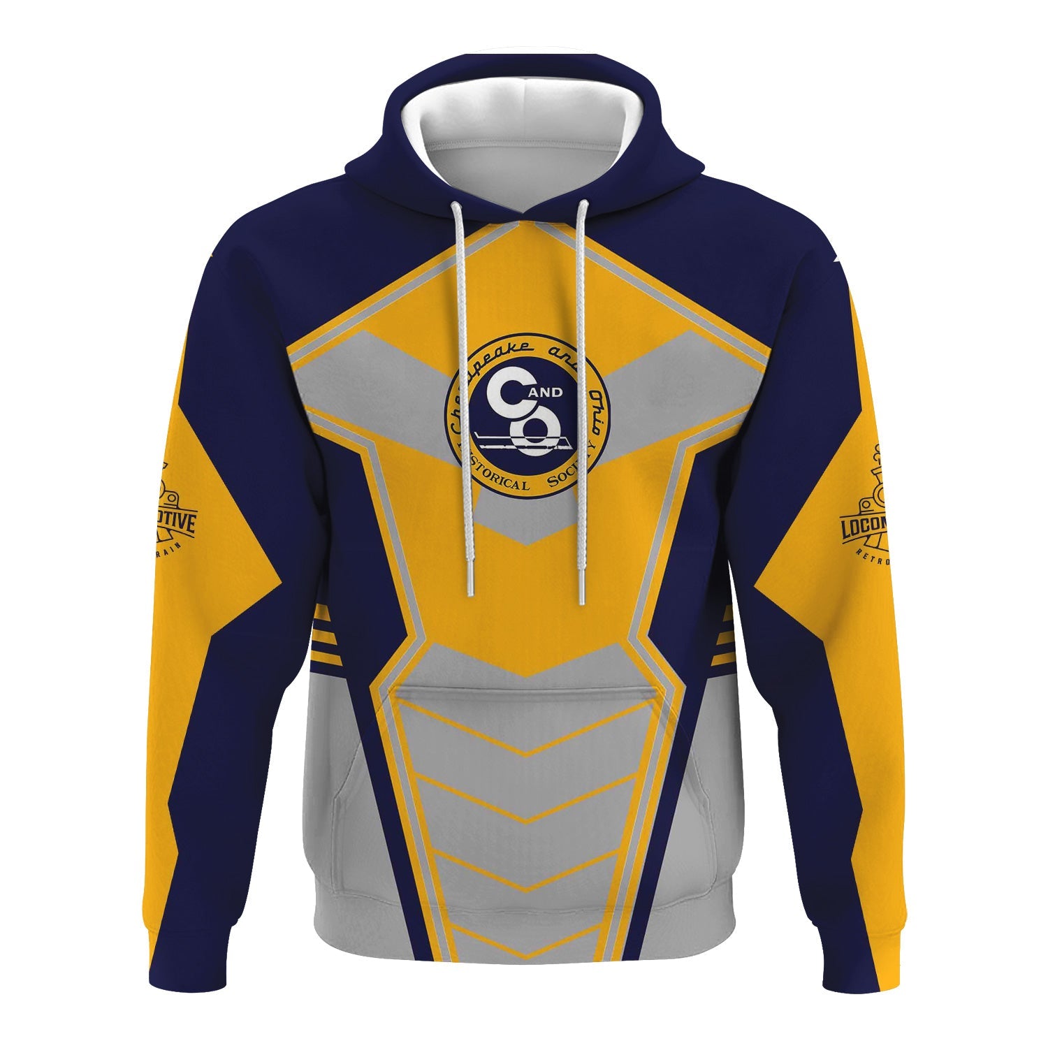 Railspirit Personalized Chesapeake and Ohio Railway Hoodie Engine-Inspired Style C&O Train Zip Up Hoodie for Railroad Fanatic