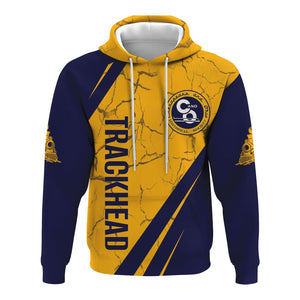 Railspirit Personalized Chesapeake and Ohio Railway Hoodie Crackle Texture Style C&O Train Zip Up Hoodie For Trackhead