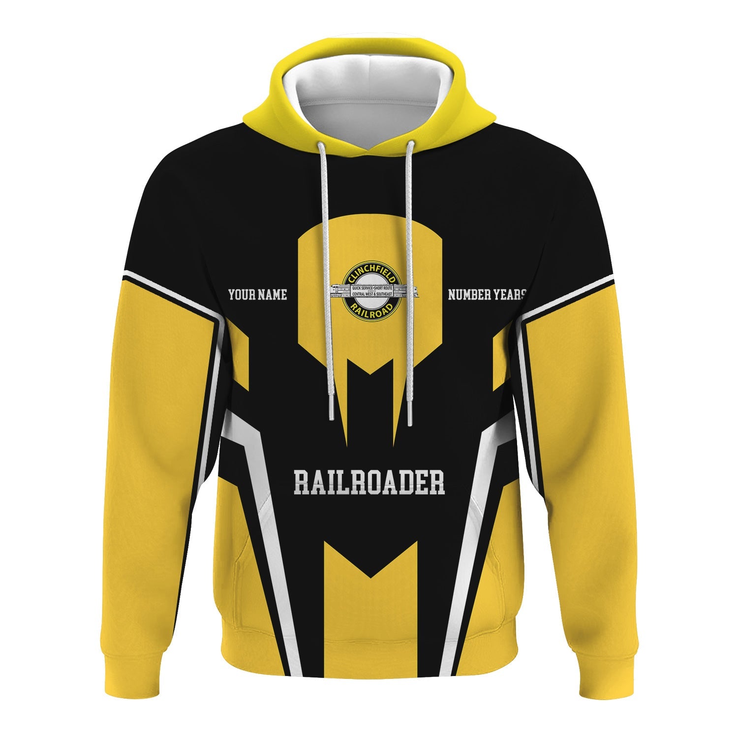 Railspirit Personalized Clinchfield Railroad Hoodie Custom Year Railroader Zip Up Hoodie Gift Idea For Train Lover