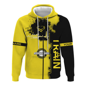 Railspirit Personalized Clinchfield Railroad Hoodie Engine Heartbeat and Track Love Style Zip Up Hoodie Gift Idea For Train Lovers