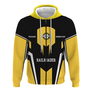 Railspirit Personalized Clinchfield Railroad Hoodie Custom Year Railroader Zip Up Hoodie Gift Idea For Train Lover