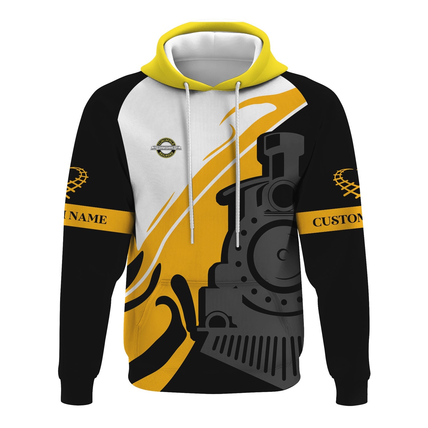 Railspirit Personalized Clinchfield Railroad Hoodie Flame-Inspired Style Zip Up Hoodie Gift Idea For Train Lovers