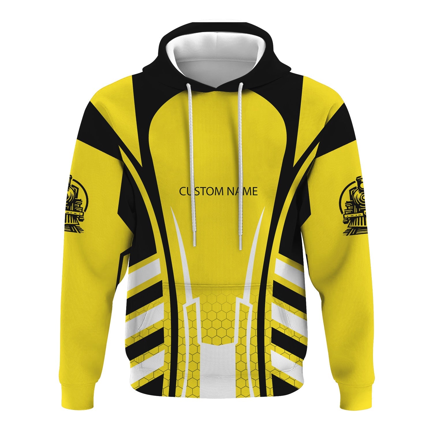 Railspirit Personalized Clinchfield Railroad Hoodie Striped Railroad Style Train Zip Up Hoodie All Over Print