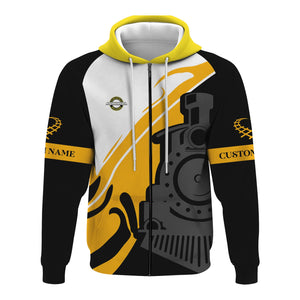 Railspirit Personalized Clinchfield Railroad Hoodie Flame-Inspired Style Zip Up Hoodie Gift Idea For Train Lovers