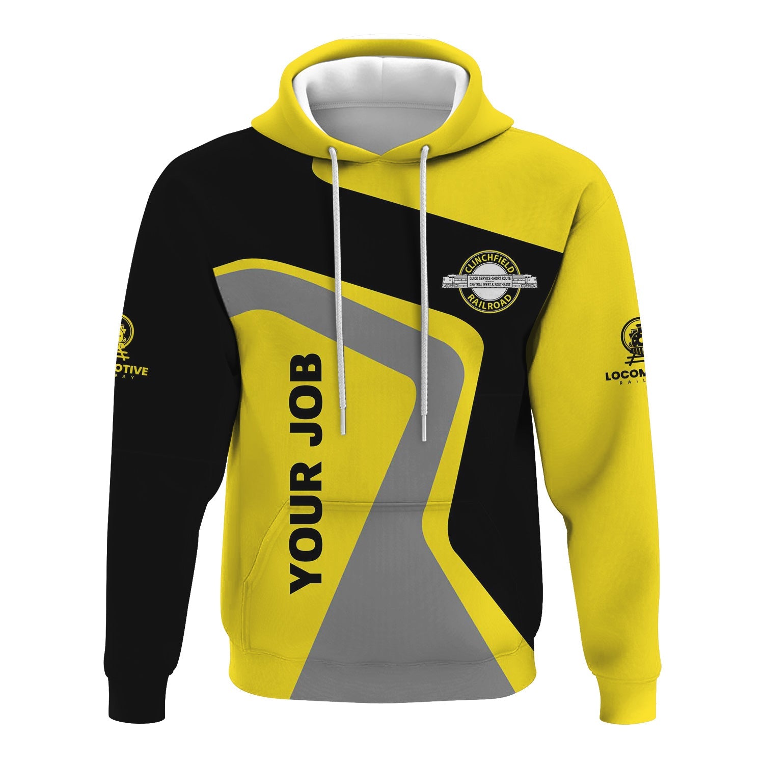 Railspirit Personalized Clinchfield Railroad Hoodie Unique Design with Custom Job Position Train Zip Up Hoodie