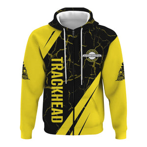 Railspirit Personalized Clinchfield Railroad Hoodie Crackle Texture Style Train Zip Up Hoodie For Trackhead