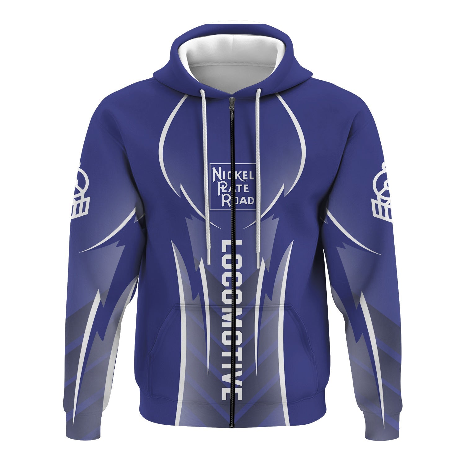 Railspirit Personalized New York, Chicago and St. Louis Railroad Hoodie Striking Line Nickel Plate Road Train Zip Up Hoodie For Locomotive Lovers