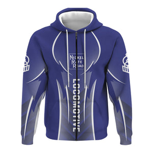 Railspirit Personalized New York, Chicago and St. Louis Railroad Hoodie Striking Line Nickel Plate Road Train Zip Up Hoodie For Locomotive Lovers