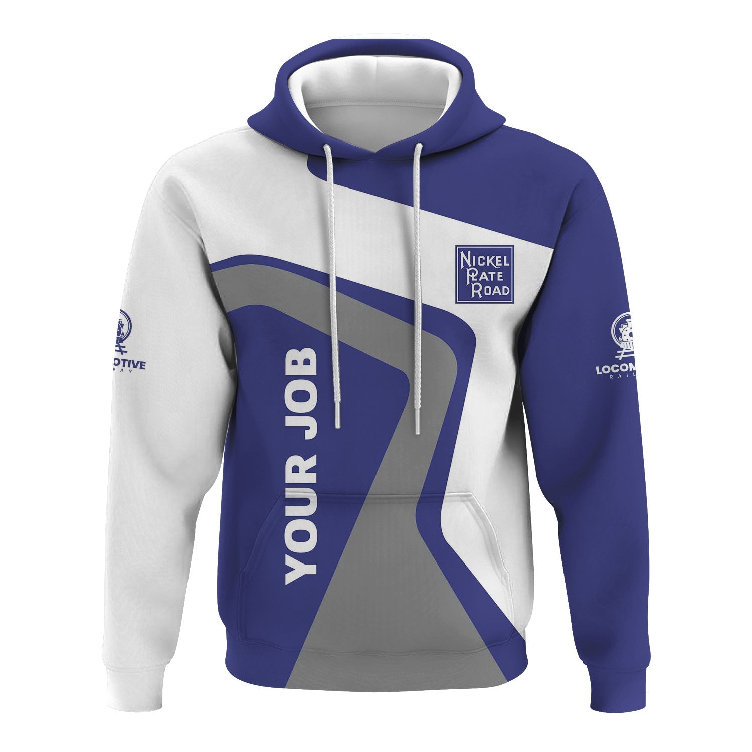 Railspirit Personalized New York, Chicago and St. Louis Railroad Hoodie Unique Design with Custom Job Position Nickel Plate Road Train Zip Up Hoodie