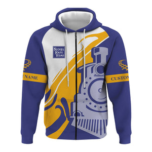 Railspirit Personalized New York, Chicago and St. Louis Railroad Hoodie Flame-Inspired Style Nickel Plate Road Zip Up Hoodie Gift For Train Lovers