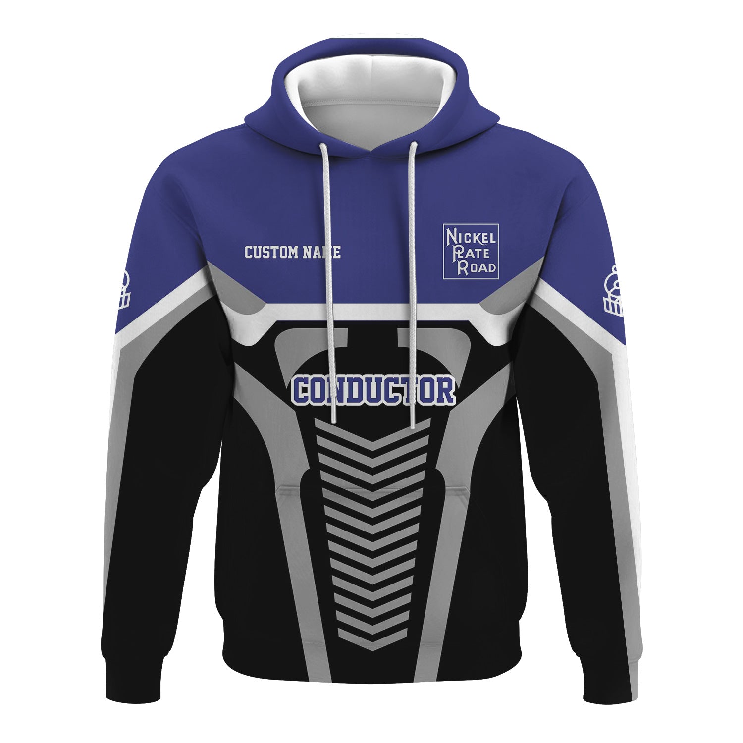 Railspirit Personalized New York, Chicago and St. Louis Railroad Hoodie Track-Inspired with Custom Job Position Nickel Plate Road Train Zip Up Hoodie