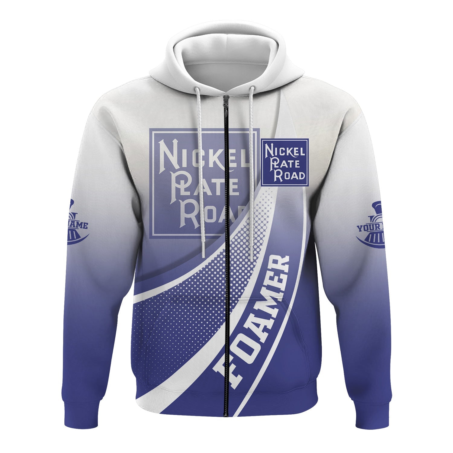 Railspirit Personalized New York, Chicago and St. Louis Railroad Hoodie Railway-Themed Style Nickel Plate Road Zip Up Hoodie Gift For Trainspotter