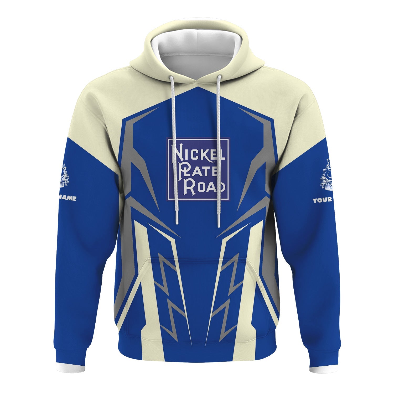 Railspirit Personalized New York, Chicago and St. Louis Railroad Hoodie Futuristic Design with Custom Job Nickel Plate Road Train Zip Up Hoodie
