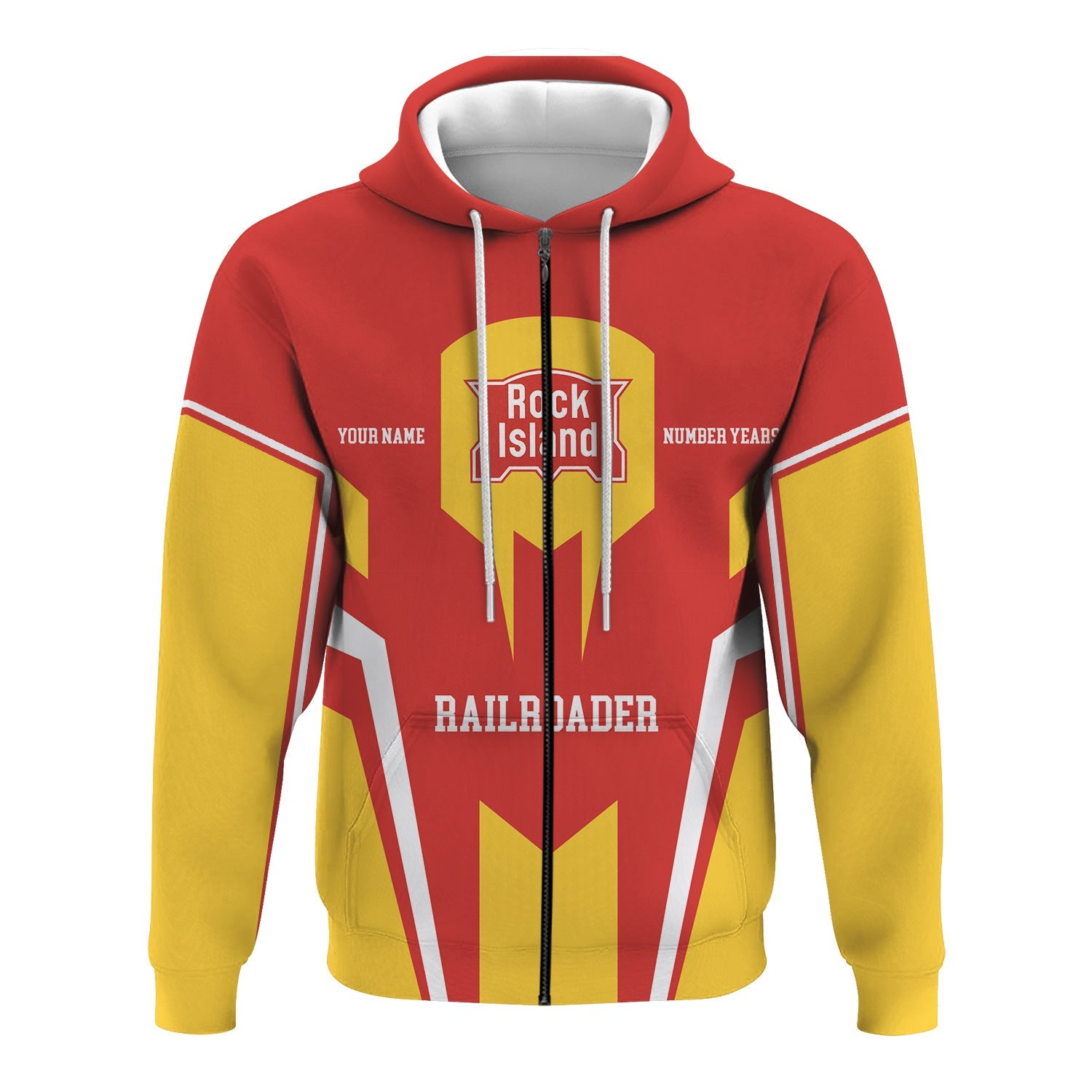 Railspirit Personalized Chicago, Rock Island and Pacific Railroad Hoodie Custom Year Railroader Rock Island Railroad Zip Up Hoodie