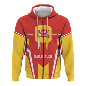 Railspirit Personalized Chicago, Rock Island and Pacific Railroad Hoodie Custom Year Railroader Rock Island Railroad Zip Up Hoodie