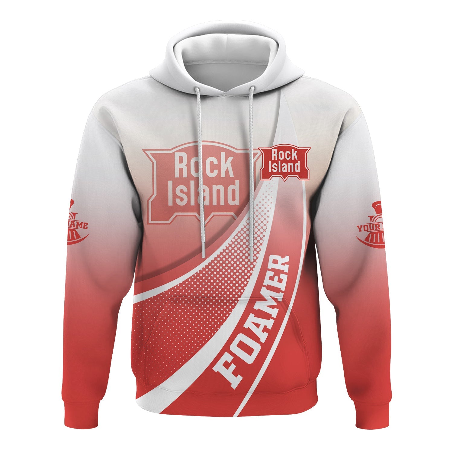 Railspirit Personalized Chicago, Rock Island and Pacific Railroad Hoodie Railway-Themed Style Rock Island Railroad Zip Up Hoodie