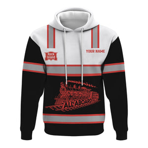 Railspirit Custom Name Chicago, Rock Island and Pacific Railroad Hoodie Eat Train Sleep Repeat Rock Island Railroad Printed Train Zip Hoodie