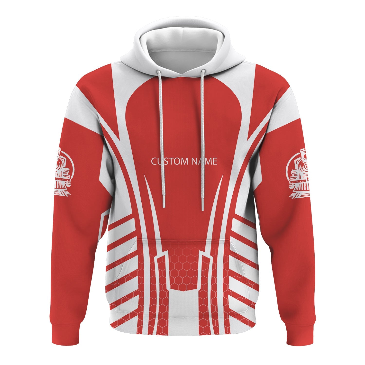 Railspirit Personalized Chicago, Rock Island and Pacific Railroad Hoodie Striped Railroad Style Rock Island Railroad Train Zip Up Hoodie