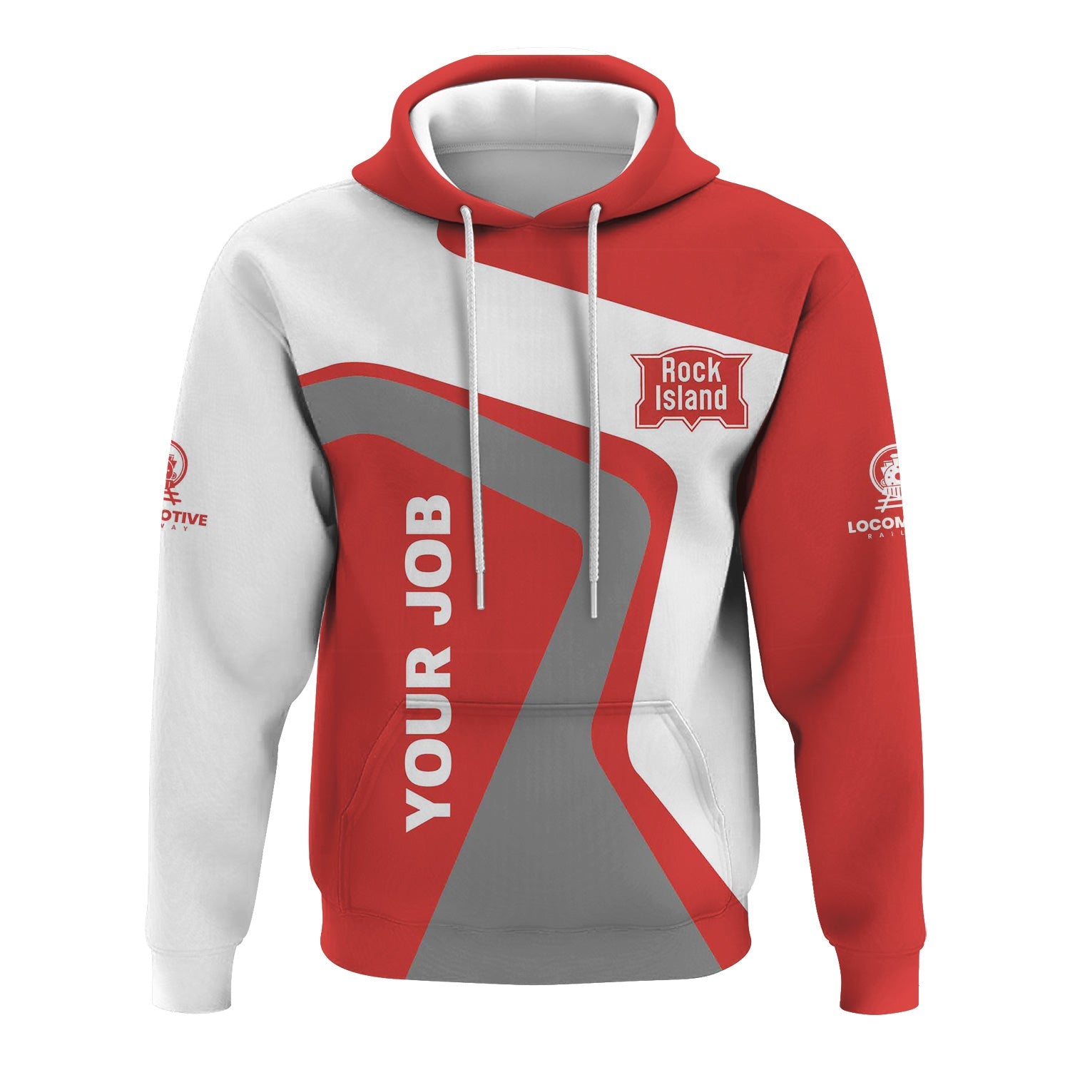 Railspirit Personalized Chicago, Rock Island and Pacific Railroad Hoodie Unique Design with Custom Job Rock Island Railroad Train Zip Up Hoodie