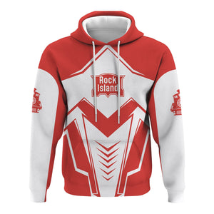 Railspirit Personalized Chicago, Rock Island and Pacific Railroad Hoodie Railway Trainspotter Style Rock Island Railroad Zip Up Hoodie