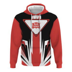 Railspirit Chicago, Rock Island and Pacific Railroad Hoodie Bold Graphic Style Rock Island Railroad All Over Printed Zip Up Hoodie