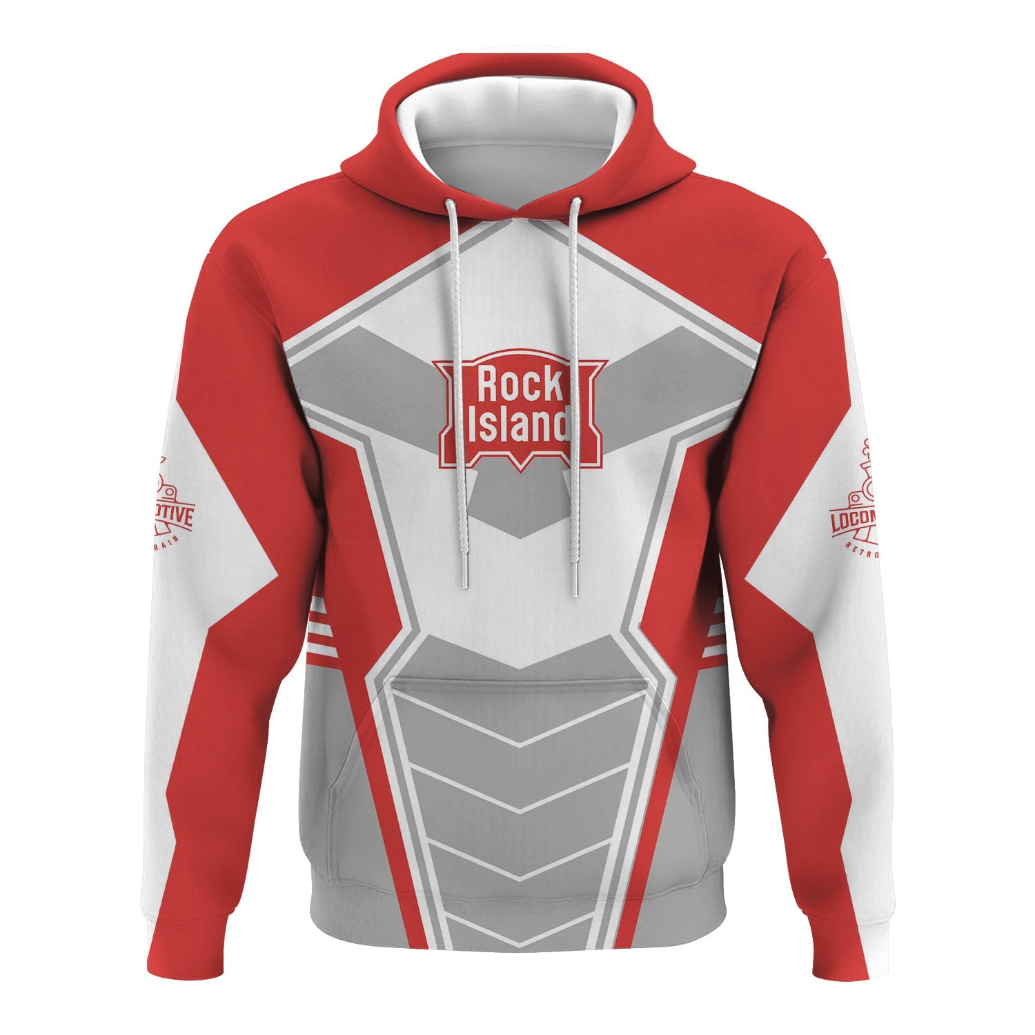 Railspirit Personalized Chicago, Rock Island and Pacific Railroad Hoodie Engine-Inspired Style Rock Island Railroad Train Zip Up Hoodie