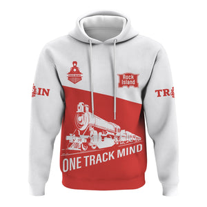 Railspirit Custom Name Chicago, Rock Island and Pacific Railroad Hoodie One Track Mind Rock Island Railroad Printed Zip Hoodie