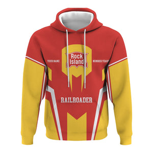 Railspirit Personalized Chicago, Rock Island and Pacific Railroad Hoodie Custom Year Railroader Rock Island Railroad Zip Up Hoodie