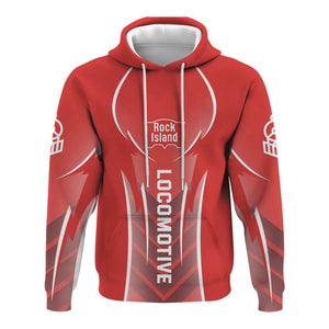 Railspirit Personalized Chicago, Rock Island and Pacific Railroad Hoodie Striking Line Rock Island Railroad Train Zip Up Hoodie For Locomotive Lovers