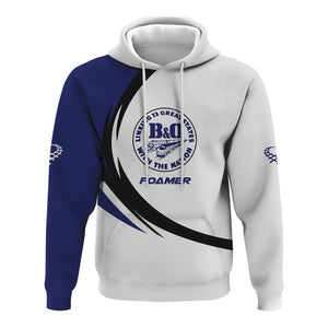 Railspirit Personalized B&O Great States Railroad Hoodie Unique Graphic Style Zip Up Hoodie For Train Enthusiasts