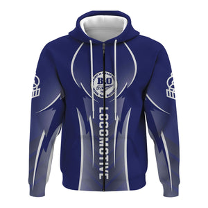 Railspirit Personalized B&O Great States Railroad Hoodie Striking Line Style Train Zip Up Hoodie For Locomotive Lovers