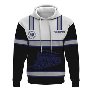 Railspirit Custom Name B&O Great States Railroad Hoodie Eat Train Sleep Repeat Printed Train Zip Hoodie