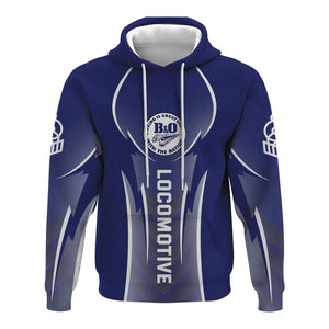 Railspirit Personalized B&O Great States Railroad Hoodie Striking Line Style Train Zip Up Hoodie For Locomotive Lovers