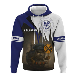Railspirit Personalized B&O Great States Railroad Hoodie Angry Train Hoodie Gift Idea For Train Lover