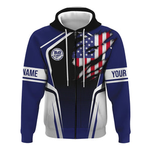 Railspirit Personalized B&O Great States Railroad Hoodie American Eagle Vintage Train Zip Up Hoodie