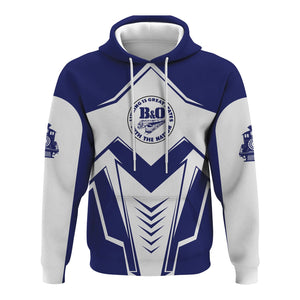 Railspirit Personalized B&O Great States Railroad Hoodie Railway Trainspotter Style Zip Up Hoodie Gift Idea For Foamers