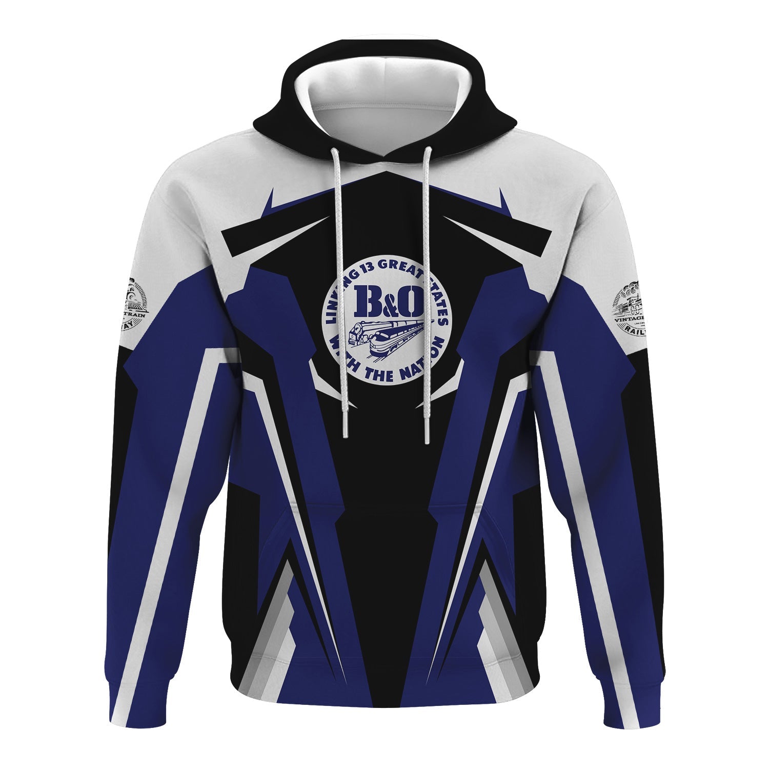 Railspirit Personalized B&O Great States Railroad Hoodie Strong Line Style Train Hoodie Gift Idea For Train Lover