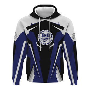 Railspirit Personalized B&O Great States Railroad Hoodie Strong Line Style Train Hoodie Gift Idea For Train Lover