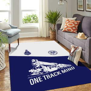 Railspirit Personalized B&O Great States Railroad Area Rug One Track Mind Train Rug Gift Idea For Train Lover