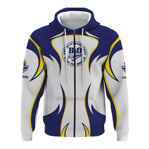 Railspirit Personalized B&O Great States Railroad Hoodie Distinctive Flame Style Zip Up Hoodie For Steam Engine Addict