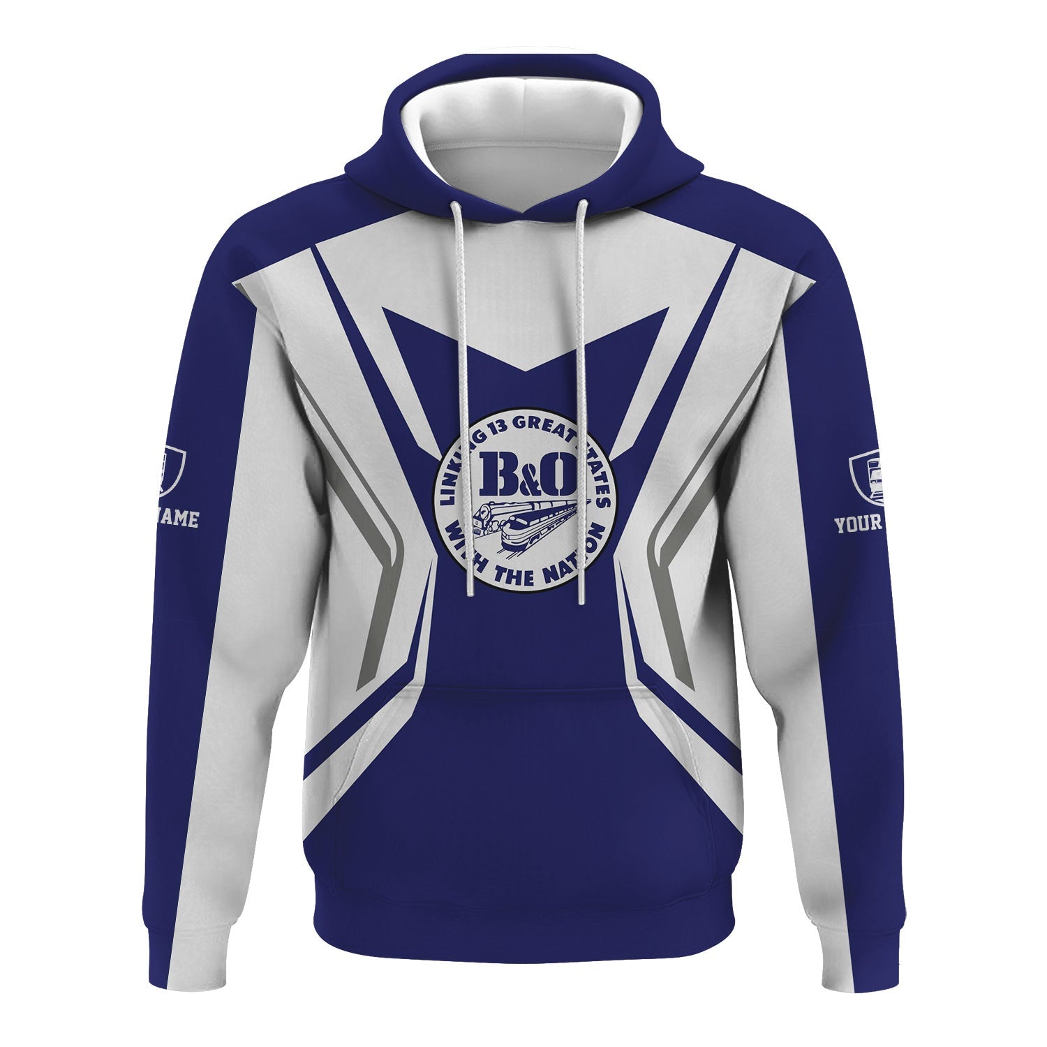 Railspirit Personalized B&O Great States Railroad Hoodie Unique Style with Custom Job Train Zip Up Hoodie