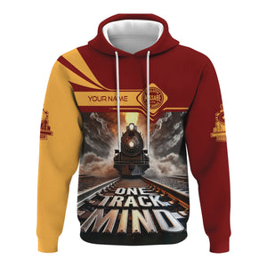 Railspirit Personalized Duluth, Missabe, & Iron Range Railroad Hoodie One Track Mind Train Printed ZIp Up Hoodie